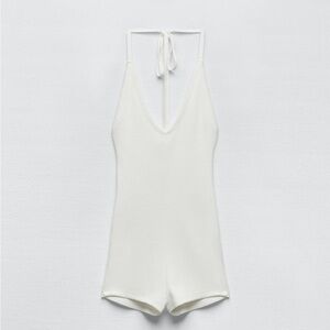 NWT- Zara White Halter Jumpsuit